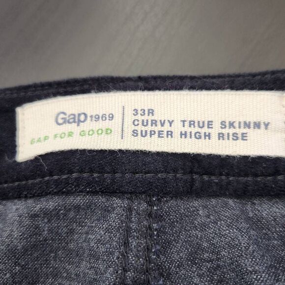 GAP Black Velvet Skinny Pants NWT Size 33 Gap Velvet Pants - Picture 6 of 8